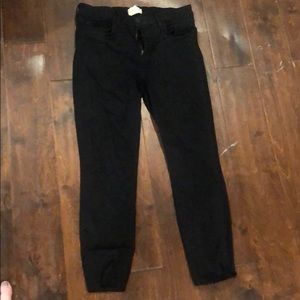 L’Agence high waisted black cropped skinny jeans